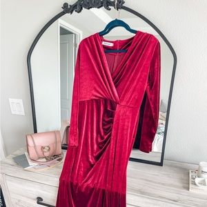 Dark Red/burgundy maternity Velvet Dress